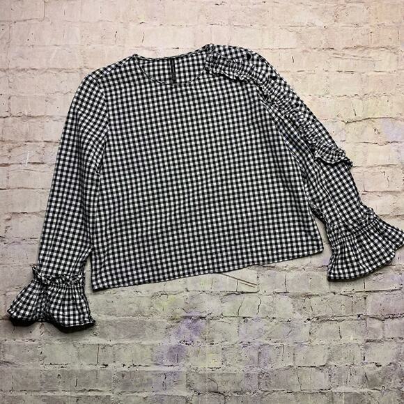 Zara Trafaluc Colelction Gingham Blouse - Picture 3 of 9